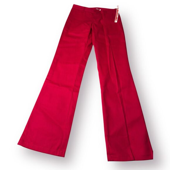 Dickies Pants - Dickies DickieGirl Red Flat Front Pants Vintage 80s Straight Leg‎ Pants Size 1